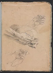 Carnet de croquis de Vérone : Étude de mains et crâne (page 21)