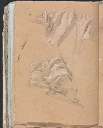 Carnet de croquis de Vérone : Études de draperie (page 90)