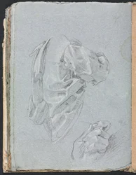 Carnet de croquis de Vérone : Étude de draperie avec main gauche (page 86)