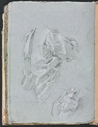 Carnet de croquis de Vérone : Étude de draperie avec main gauche page 86, 1760