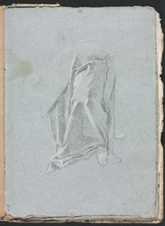 Carnet de croquis de Vérone : Draperie avec pied page 83, 1760