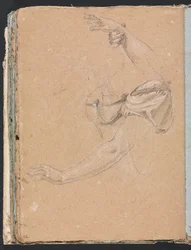 Carnet de croquis de Vérone : Bras et mains féminins avec draperie (page 82)