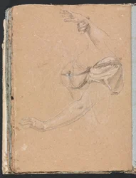 Carnet de croquis de Vérone : Bras et mains féminins avec draperie page 82, 1760