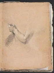 Carnet de croquis de Vérone : bras gauche et main (page 75)