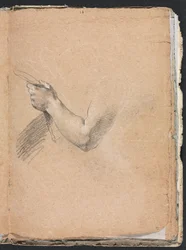Carnet de croquis de Vérone : bras gauche et main page 75, 1760