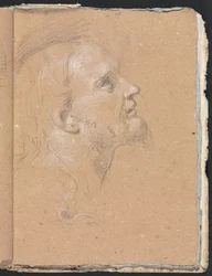 Carnet de croquis de Vérone : Tête masculine de profil (page 91)