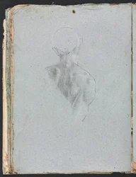 Carnet de croquis de Vérone : Nu masculin tête et épaules de dos page 62, 1760