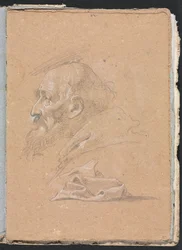 Carnet de croquis de Vérone : Moine de profil avec draperie (page 87)