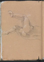 Carnet de croquis de Vérone : putto (moitié inférieure du corps) (page 24)