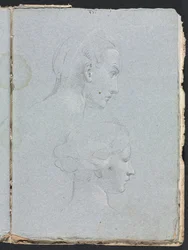 Carnet de croquis de Vérone : Deux têtes (page 85)