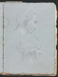 Carnet de croquis de Vérone : Deux têtes page 85