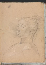 Carnet de croquis de Vérone : Femme aux yeux fermés, page 15