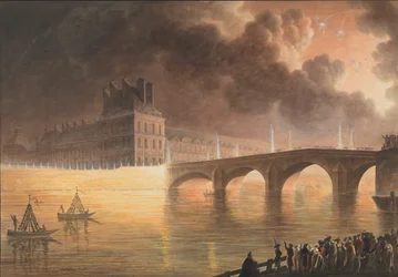 Fête pour la Paix Générale donnée à Paris le 18 Brumaire. Pont Royal