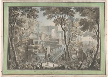 Palais de la Villa d’Este à Tivoli, vu de la Fontana dell’Ovato