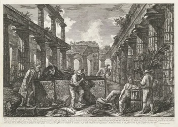 Titre avec les restes du Temple de Neptune à Paestum