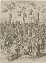 La Crucifixion avec les deux voleurs, planche dix de la Vie de la Vierge et du Christ