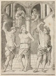 La Flagellation, planche 7 de la Vie de la Vierge et du Christ