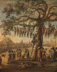 Les Misères de la guerre : les pendus (détail)