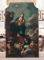 Immaculée Conception, peinture sur toile attribuée à Francesco Solimena (1657-1747), Cathédrale de San Pardo, Larino, Molise, Italie