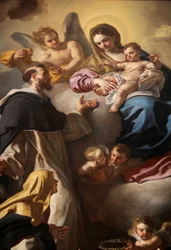 Madone du Rosaire avec les saints Dominique et Catherine