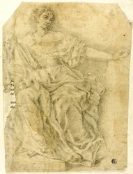 Figure féminine allégorique assise
