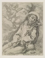 Saint François consolé par un ange musicien