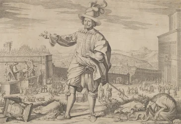 Portrait de Ioannes Altus Johann Alten, de la Garde suisse, debout près du Quirinal