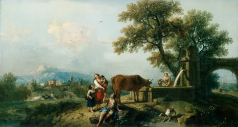Scène pastorale avec vachers