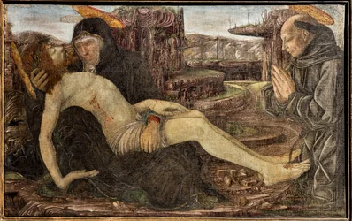 Lamentation avec client représenté comme Saint François, par Francesco del Cossa