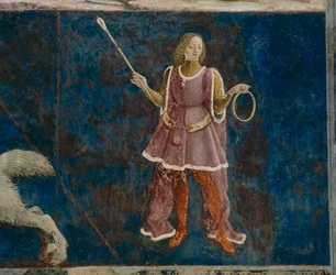 Un des trois décans qui surveillent le mois de mars, Il Salone dei Mesi, 1470-99
