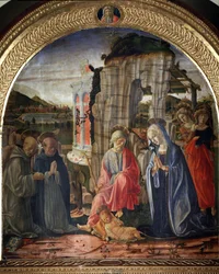 Nativité avec saint Bernard et saint Thomas d