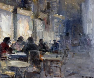 Café Schmidt la nuit, par Francesco di Marino (1892-1954)