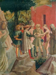 Saluzzo vient chercher sa future épouse chez ses parents (tempera sur bois)