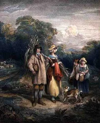 Le Retour du Bûcheron, gravé par John Whessell, publié par T. Simpson et Darling & Thompson