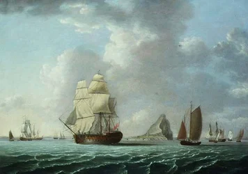 Navire de guerre britannique au large de Gibraltar