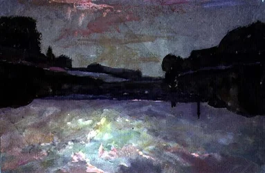 Rivière au coucher du soleil