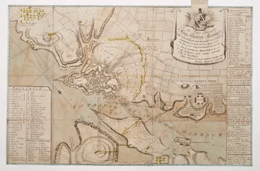 Plan du siège du château de Saint-Philippe, sur l