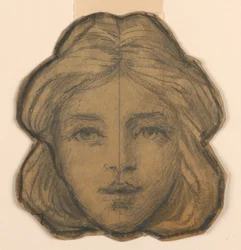 Tête de femme (Projet pour vitrail)