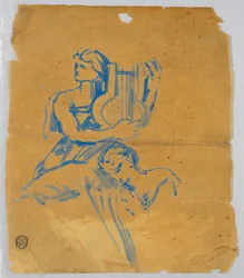 Esquisse de deux anges