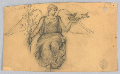 Printemps, esquisse de figure ailée