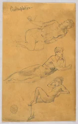 Trois esquisses de nus féminins
