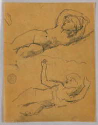 Deux esquisses de nus féminins
