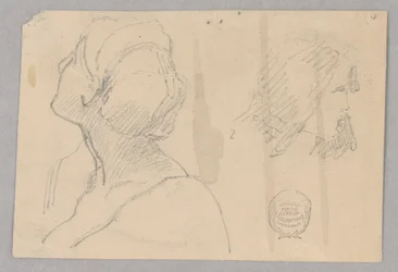 Deux esquisses de tête de femme