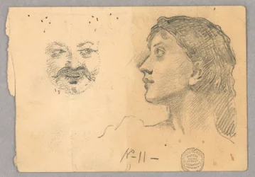 Tête de femme et un visage