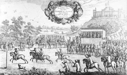 La dernière course de chevaux courue devant Charles II de mémoire bénie par Dorsett Ferry, près du château de Windsor, 24 août 1684, 1687