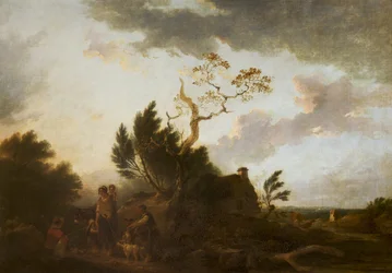 Un paysage étendu avec des gitans