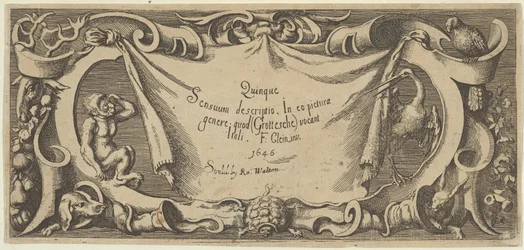 Page de titre, de Quinque Sensuum Five Senses, vers 1655