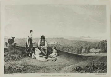 Vue de Kings, Weston Hill, de Trois vues, illustrant le paysage de Bristol et ses environs