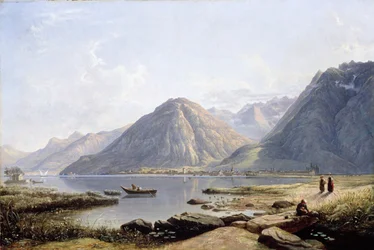 Vue du lac Léman avec la ville de Villeneuve, 1836