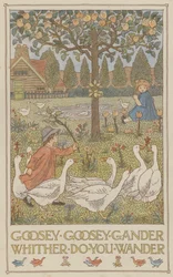 Goosey goosey gander whither do you wander (lithographie couleur)